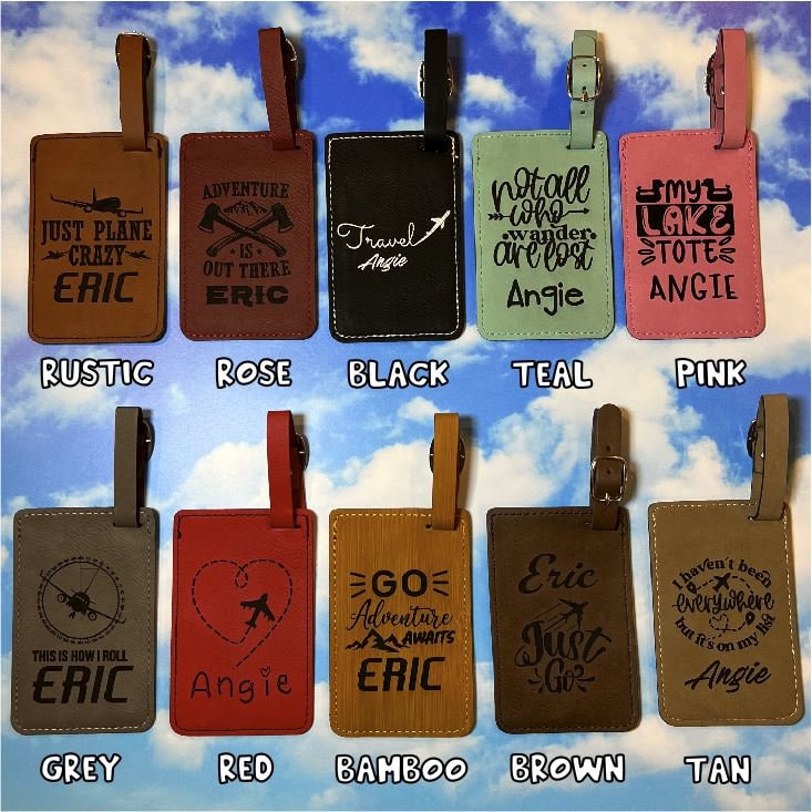 Personalized Leather Luggage Tag Monogrammed Luggage Tag 
