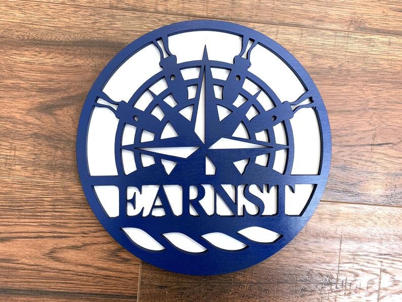 Wall Art, Nautical sign, Housewarming gift, New Home gift, 11.5" Round, Natural Wood (No Stain), Valantines Day, Father's Day, Mother's Day