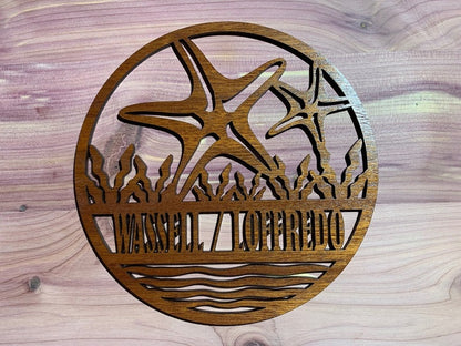 Wall Art, Nautical sign, Housewarming gift, New Home gift, 11.5" Round, Natural Wood (No Stain), Valantines Day, Father's Day, Mother's Day