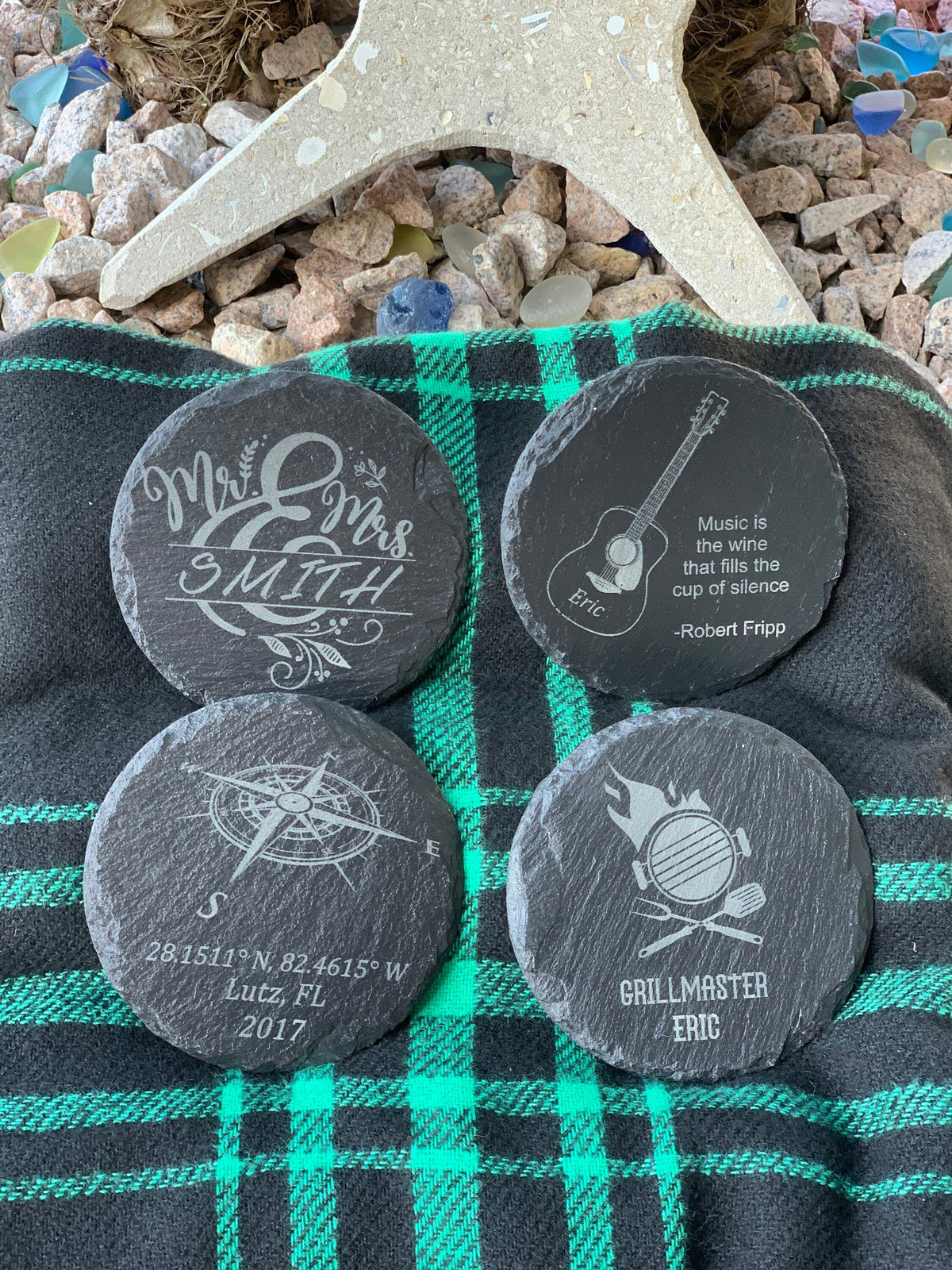 Slate Coasters, Drink Coasters, Personalized, Housewarming Gift, New Home Gift, Stocking Stuffer, Christmas Gift, Bar gift, Man cave gift