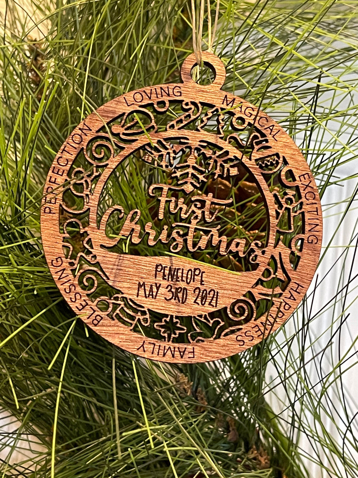 Custom Christmas Ornament, Personalized Ornament, First Christmas, Housewarming Gift, New Home Ornament, Christmas Gift, Engagement Ornament