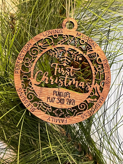 Custom Christmas Ornament, Personalized Ornament, First Christmas, Housewarming Gift, New Home Ornament, Christmas Gift, Engagement Ornament