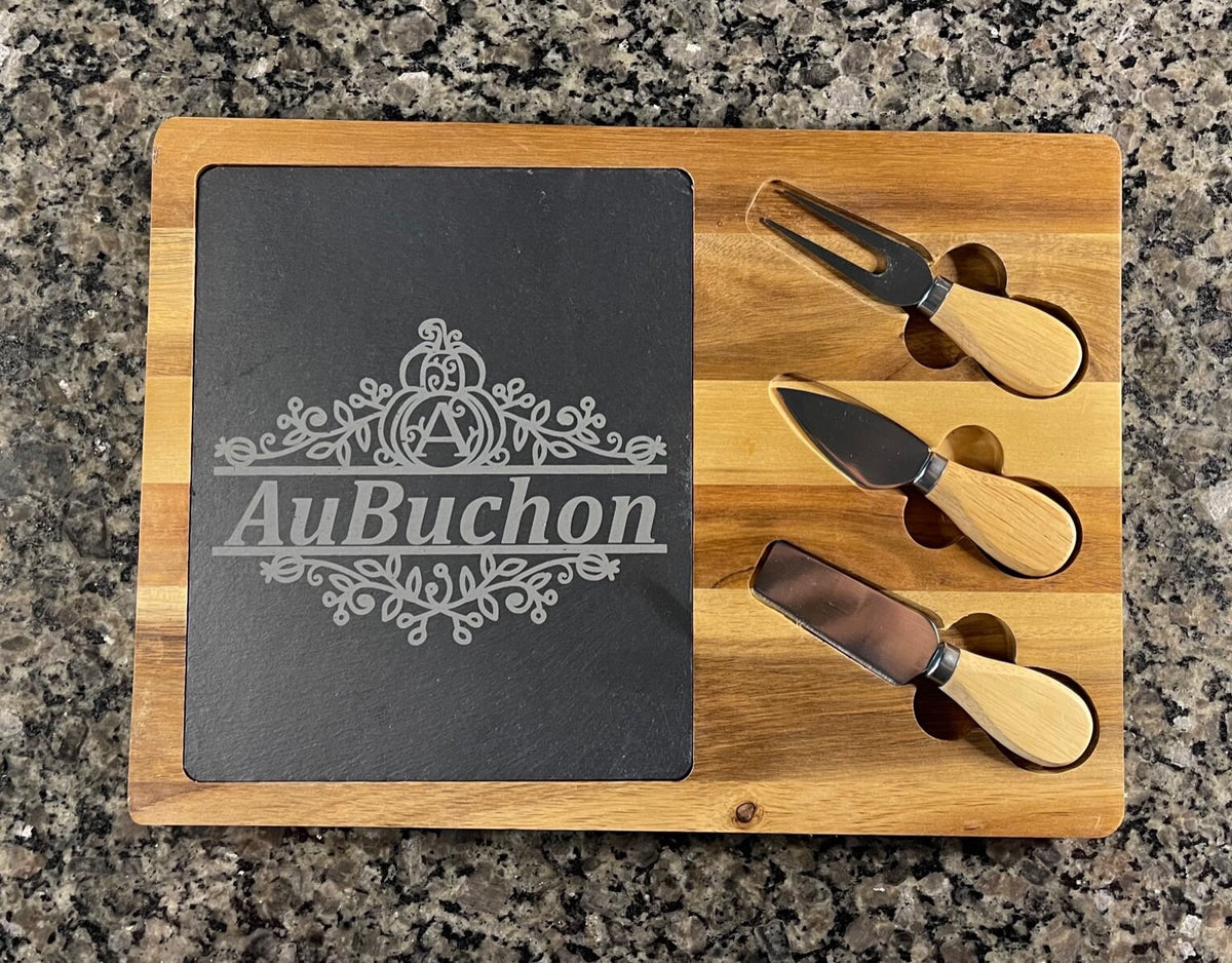Personalized Cheese Board, Charcuterie Board, Cheese Knife Set, Serving Platter, Valantines Day Gift, Stocking Stuffers, Christmas Gift