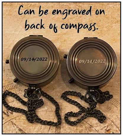 Personalized Compass, Engraved Compass, Unique Gift, Gift for Husband, Anniversary Gift, Personalized, Gift for him, Gift for Her, Romantic