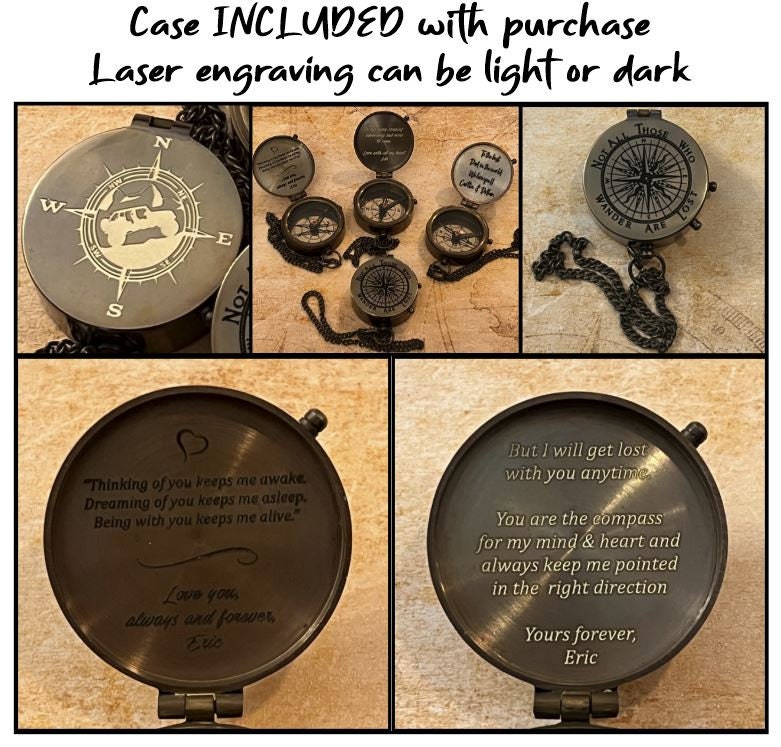 Personalized Compass, Engraved Compass, Unique Gift, Gift for Husband, Anniversary Gift, Personalized, Gift for him, Gift for Her, Romantic