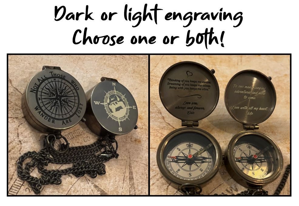 Personalized Compass, Engraved Compass, Unique Gift, Gift for Husband, Anniversary Gift, Personalized, Gift for him, Gift for Her, Romantic