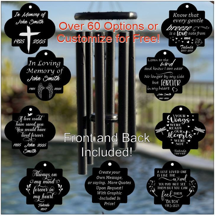 Memorial Wind Chime | Personalized Wind Chime | Custom Wind Chime | Remembrance Gifts | In Loving Memory | 32" or 35" | Customize Your Own!