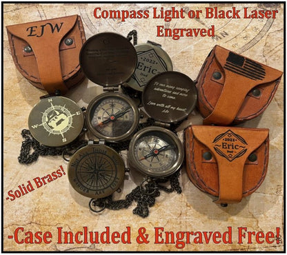 Personalized Compass, Engraved Compass, Unique Gift, Gift for Husband, Anniversary Gift, Personalized, Gift for him, Gift for Her, Romantic