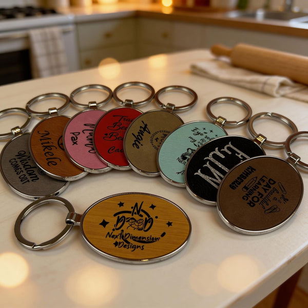 Personalized Leatherette Keychain