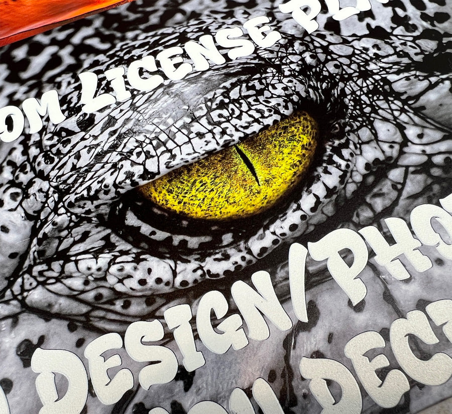 Close-up of a textured full-color UV print