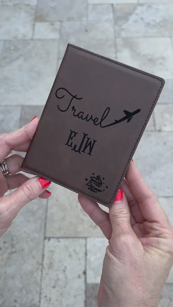 Cute Personalised Passport Cover with Names Unique Engraved Passport Holder