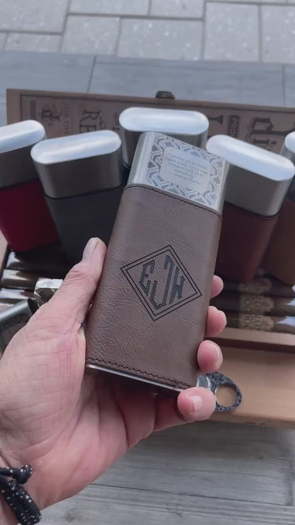 Monogrammed Travel Cigar Case with Cigar Cutter