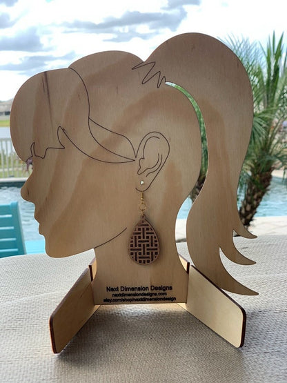 Handmade Earrings, Wood Earrings, Designer Earrings, 1.5" tall, in your choice of wood, Valantines Day, Father's Day, Mother's Day