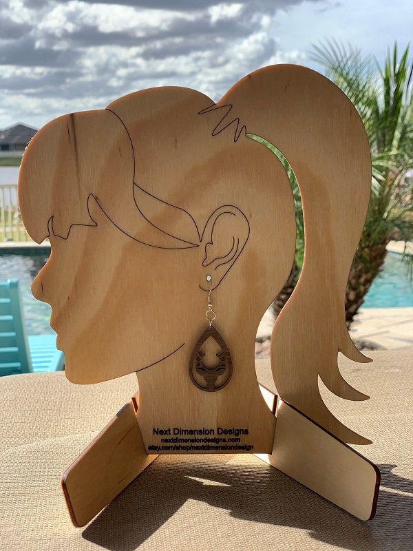 Handmade Earrings, Wood Earrings, Designer Earrings, 1.5" tall, in your choice of wood, Valantines Day, Father's Day, Mother's Day