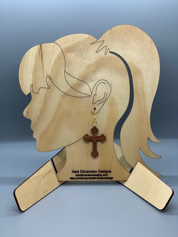 Handmade Earrings, Wood Earrings, Designer Earrings, 1.5" tall, in your choice of wood, Valantines Day, Father's Day, Mother's Day