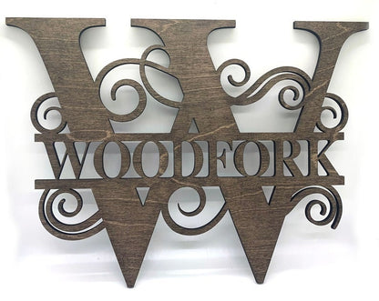 Personalized Split Monogram Wall Art Sign, Natural Wood No Stain, Monogram Sign, Family Sign, Valantines Day, Father's Day, Mother's Day