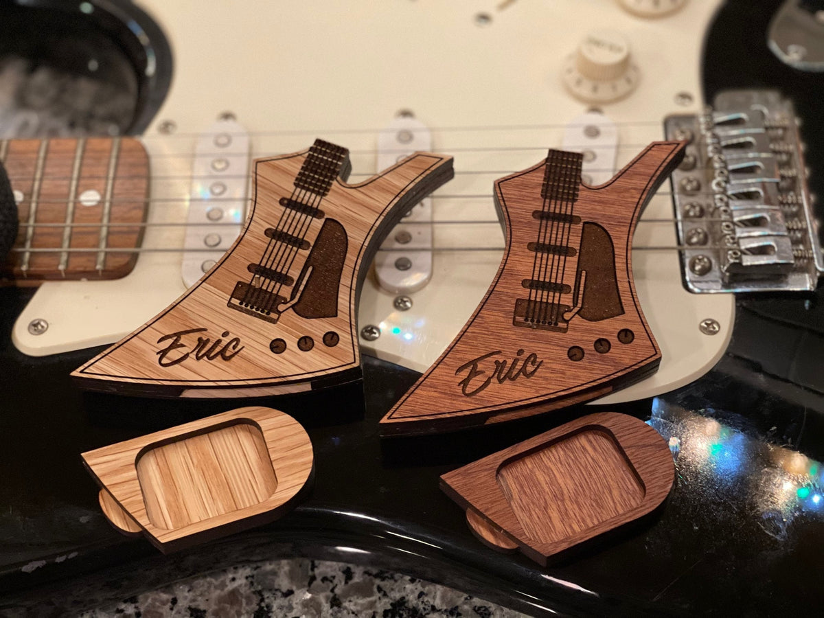 Guitar Pick Holder, Guitar Pick Case, Guitar Pick, Electric Guitar, Free Engraving, Stocking Stuffer, Christmas Gift, Musician Gift