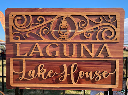 Personalized Home Wall Art 2 Layer Wood Sign - 29 Sign Choices - 120 Different Changeable Icon Choices  - Natural Wood No Stain!