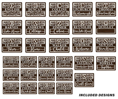 Personalized Home Wall Art 2 Layer Wood Sign - 29 Sign Choices - 120 Different Changeable Icon Choices  - Natural Wood No Stain!