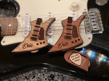 Guitar Pick Holder, Guitar Pick Case, Guitar Pick, Electric Guitar, Free Engraving, Stocking Stuffer, Christmas Gift, Musician Gift