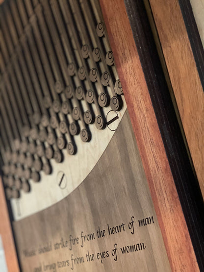 Replica Grand Piano Wall Art - 6 layers (Walnut, Maple, Mahogany) 3D Personalized Piano - In 10.5 or 17.5 inches tall - Engraving Free!
