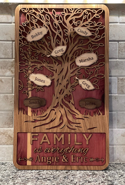 Personalized Family Tree, Family Tree Sign, Wall Art, Custom Family Tree, Valentines Day Gift, Father's Day Gift, Mother's Day Gift
