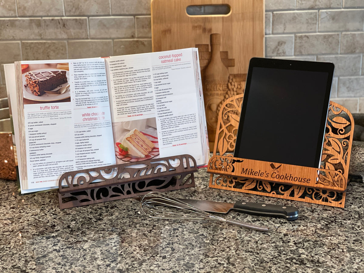 Cookbook Stand, Cookbook Holder, Napkin holder, Recipe holder, Kitchen Accessory, Personalized Wedding Gift, Stocking Stuffer, Housewarming