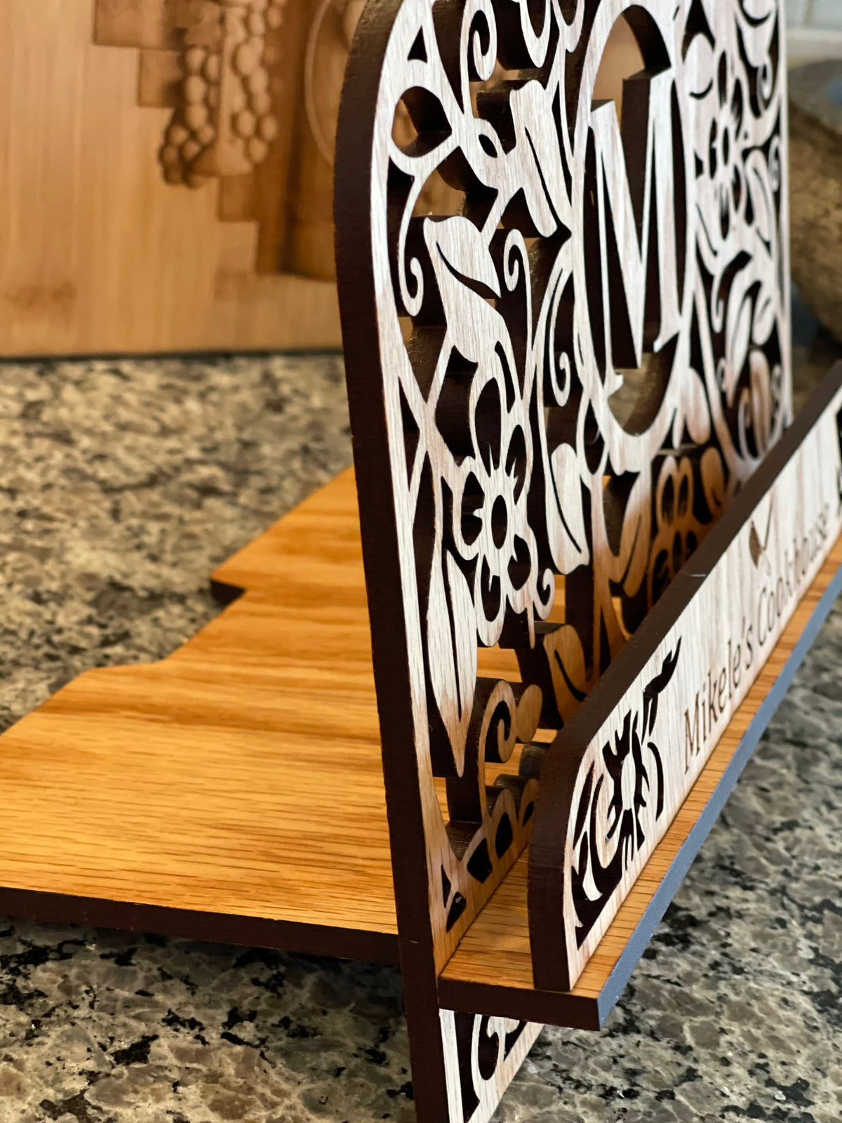 Cookbook Stand, Cookbook Holder, Napkin holder, Recipe holder, Kitchen Accessory, Personalized Wedding Gift, Stocking Stuffer, Housewarming