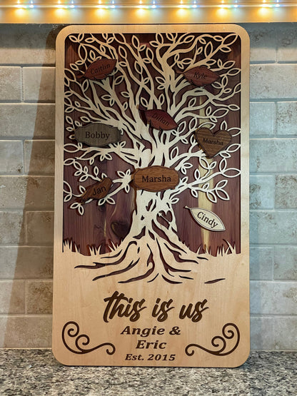 Personalized Family Tree, Family Tree Sign, Wall Art, Custom Family Tree, Valentines Day Gift, Father's Day Gift, Mother's Day Gift
