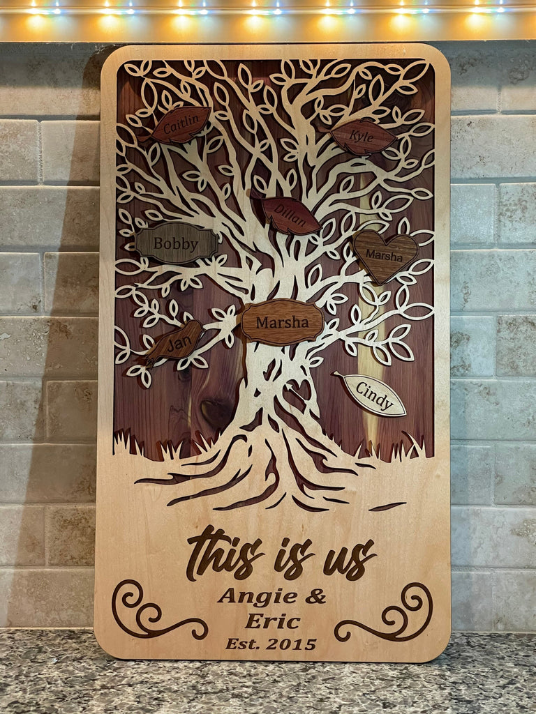 Engraved Tree Sign Engraved Family Tree