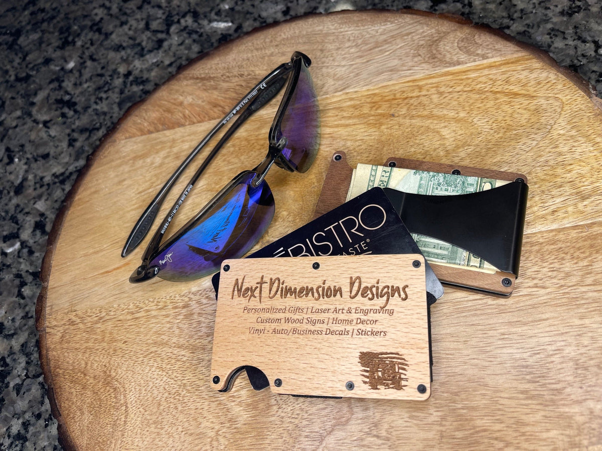 Wood and Metal Wallets for Men, Men's Wallets, Personalized Wallet, Father's Day Gift, Gift for Him, Christmas Gift, Stocking Stuffer