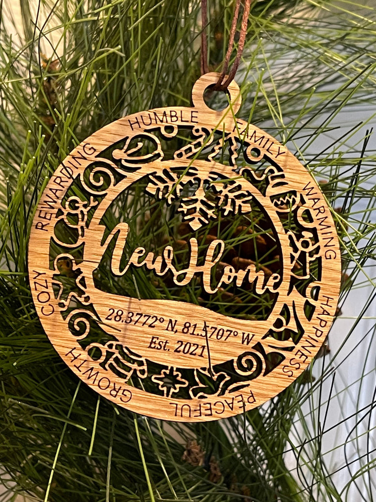 Custom Christmas Ornament, Personalized Ornament, First Christmas, Housewarming Gift, New Home Ornament, Christmas Gift, Engagement Ornament