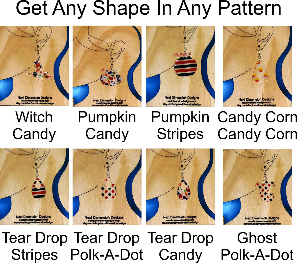 Fall Earrings | Halloween Earrings | Dangle Earrings | Fun Earrings | Funky Earrings | Drop Earrings | Unique Earrings | Acrylic Earrings