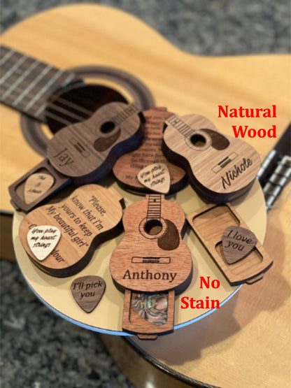 Personalized Guitar Pick Holder, Guitar Pick Case, Guitar Accessory, Free Engraving, Christmas, Stocking Stuffer, Gifts for musicians, pick