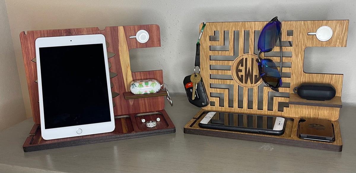 Nightstand Organizer, Wood Docking Station, Bedside Organizer, Jewelry Tray, Bedside Caddy, Christmas Gift, Stocking Stuffer, Gift For Her