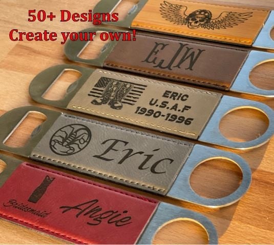 Personalized Leatherette Bottle Opener, Special gift for him, gift for her, Personalized Stocking Stuffer, Christmas gift, Chanukah Gift