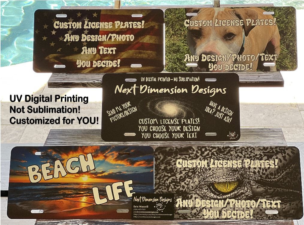 Custom License Plates, Personalized License Plates, Car Tag, Front License Plates, Photo License Plates, Pet Photo, Vanity License Plates