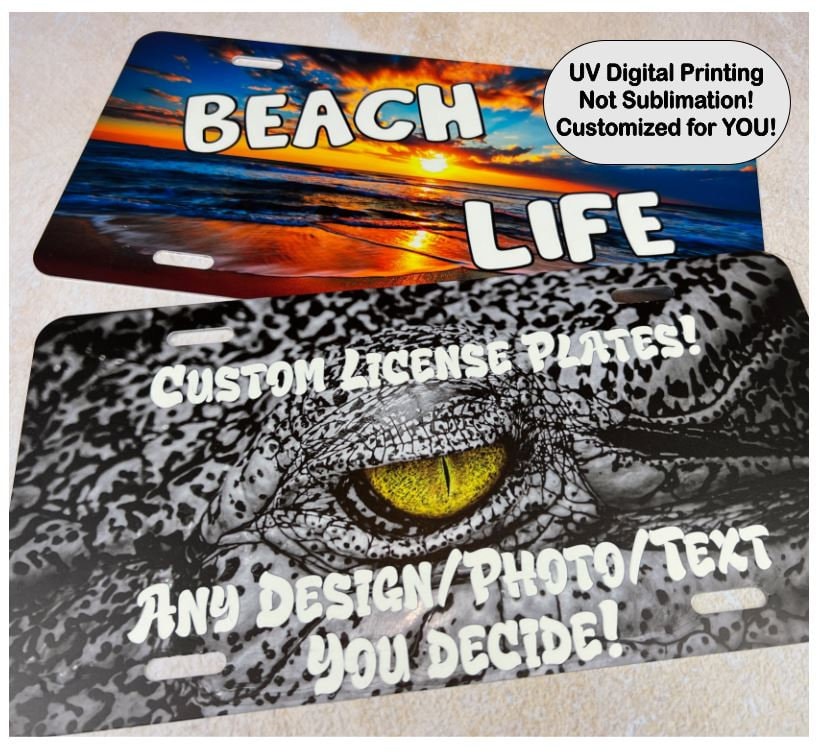 Custom License Plates, Personalized License Plates, Car Tag, Front License Plates, Photo License Plates, Pet Photo, Vanity License Plates